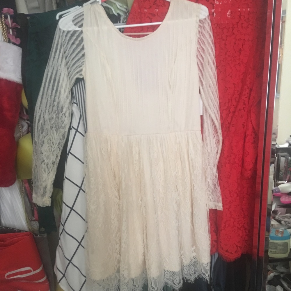 Cream lace dress